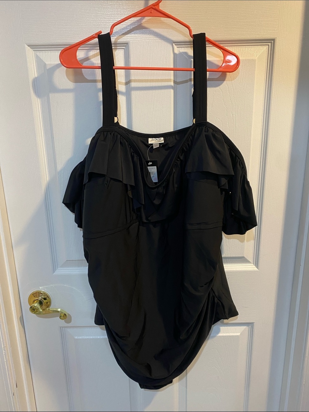 Avenue black one piece swimsuit 32w